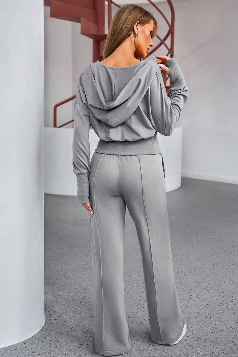 Dropped Shoulder Hoodie and Drawstring Pants Active Set - Queen Energy Boutique