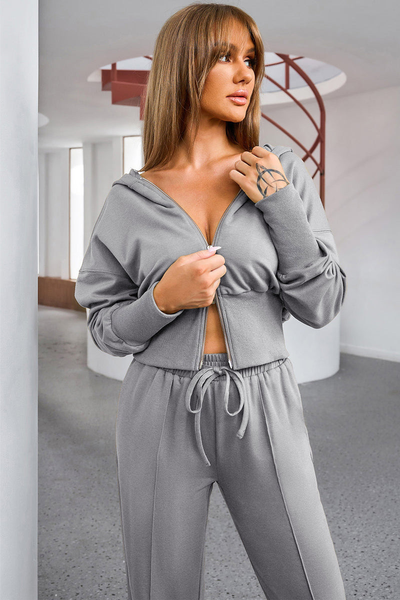 Dropped Shoulder Hoodie and Drawstring Pants Active Set - Queen Energy Boutique