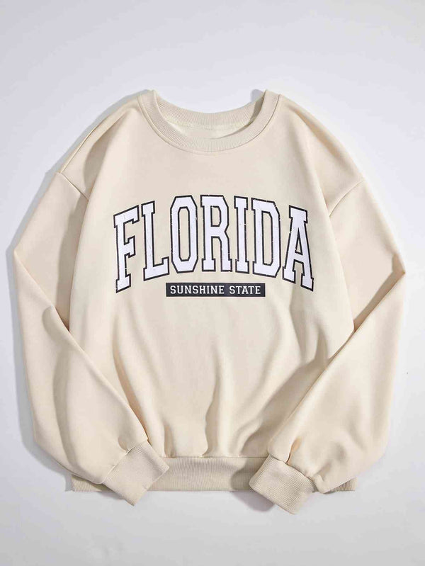 FLORIDA SUNSHINE STATE Dropped Shoulder Sweatshirt - Queen Energy Boutique