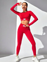 Round Neck Long Sleeve Top and Leggings Active Set - Queen Energy Boutique