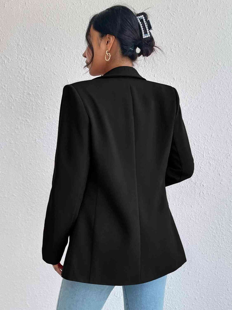 Shawl Collar Long Sleeve Blazer - Queen Energy Boutique